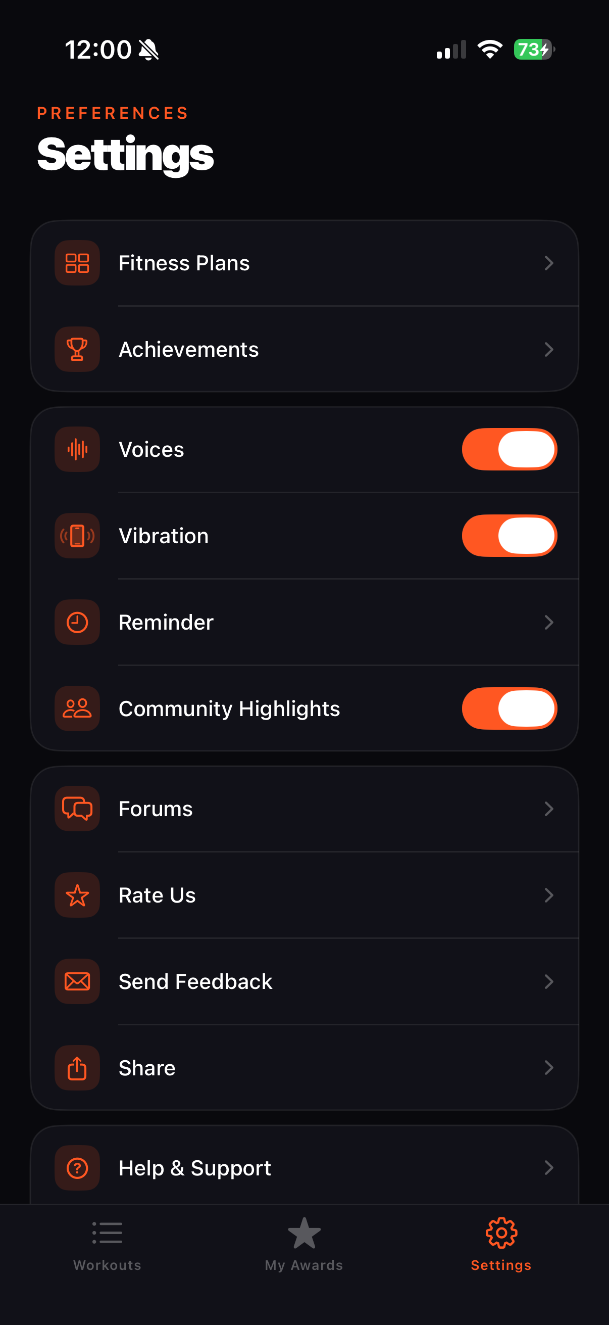 New settings dark